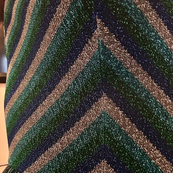 Elegant Green and Blue Chevron Dress - Picture 6 of 8